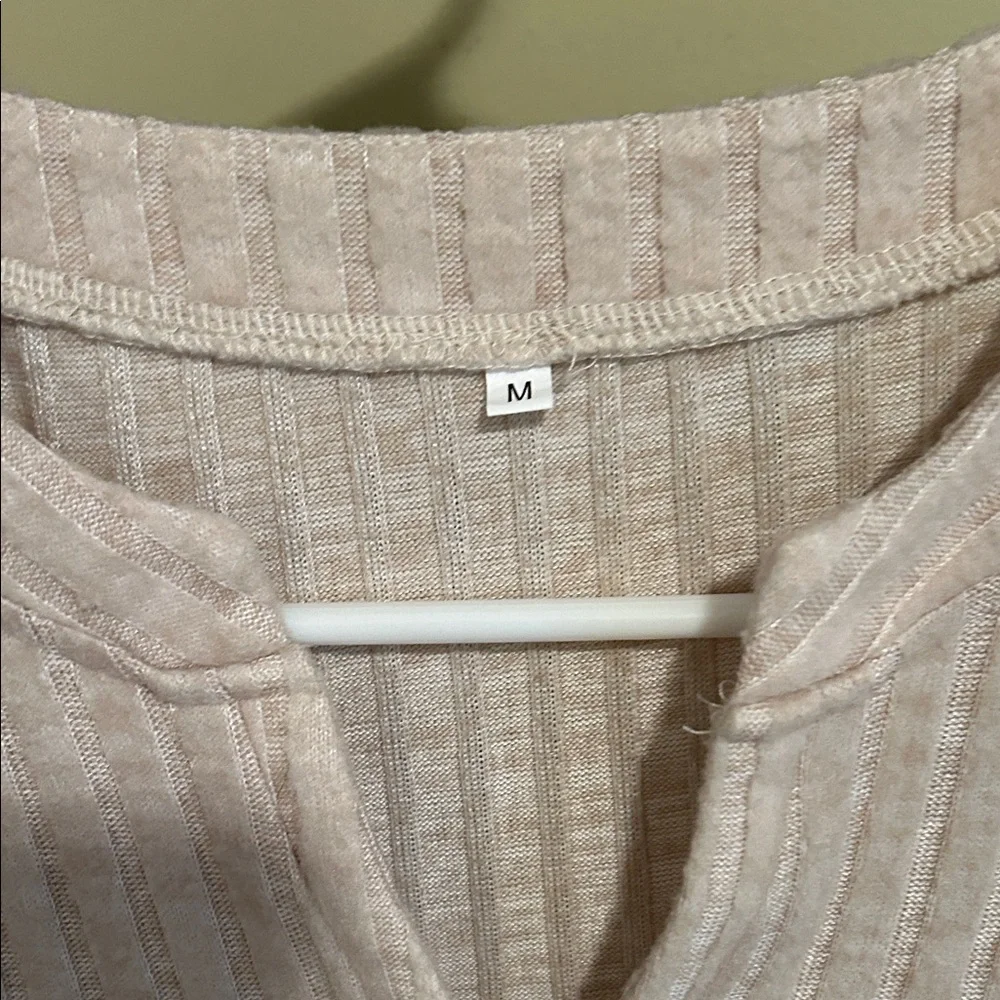 Beige Ribbed Sweater - Picture 2 of 5